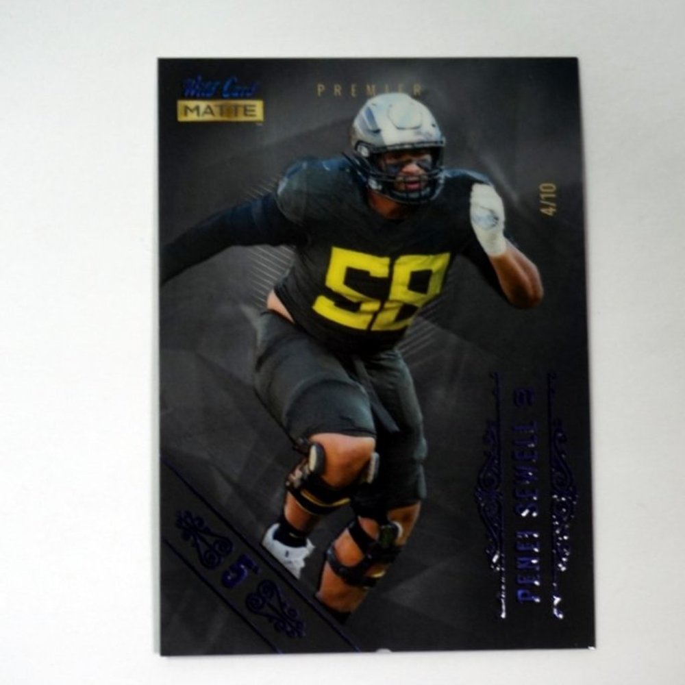 2021 Wild Card MATTE Black 5 Stripe /10 Penei Sewell #MBC-17 RC Detroit Lions
